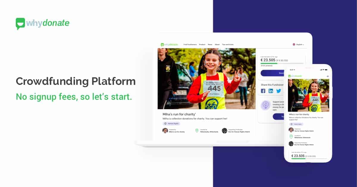 WhyDonate Kosten - 0% Platform Kosten Voor Fondsenwerving